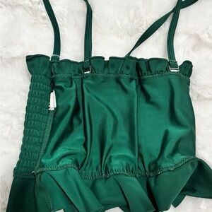 Bikini Top Dark Green Women Size XS